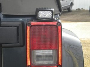 Tail light on a car