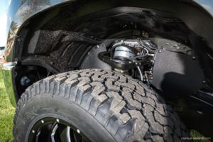 Wheels and shocks on a truck