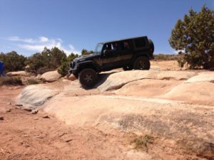 Black Jeep off-roading