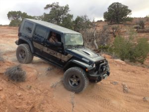 Black Jeep off-roading
