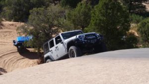 White Jeep off-roading