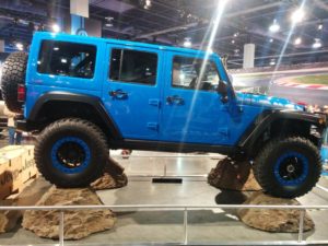 Blue Jeep Wrangler