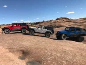 Multiple Jeeps off-roading