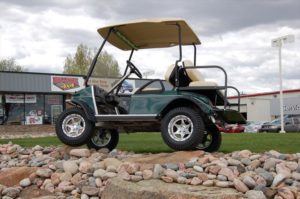 Green golf cart